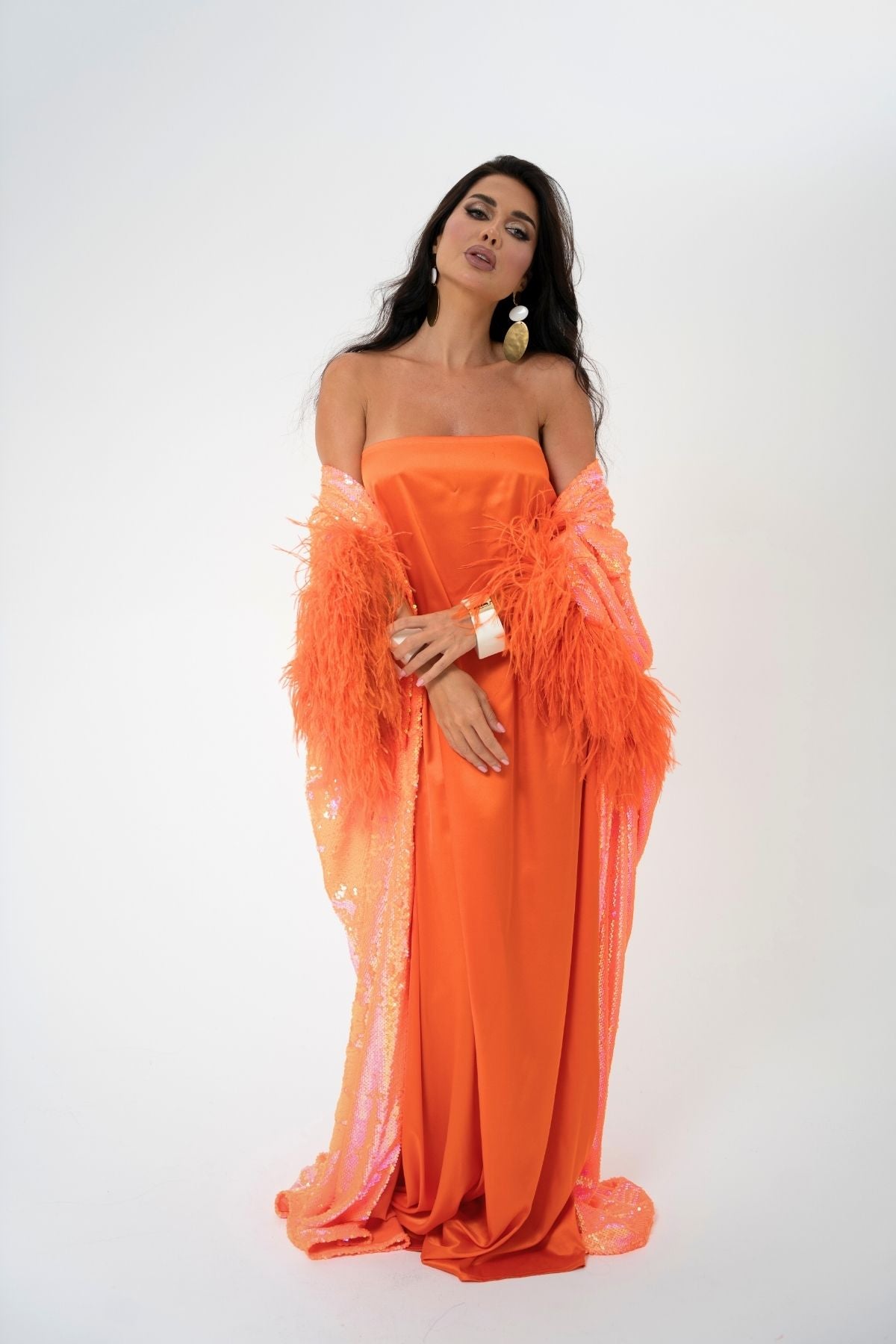Orange Sequin Set
