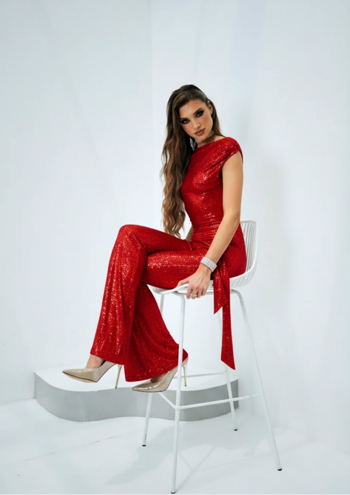 Crystal Jumpsuit Red
