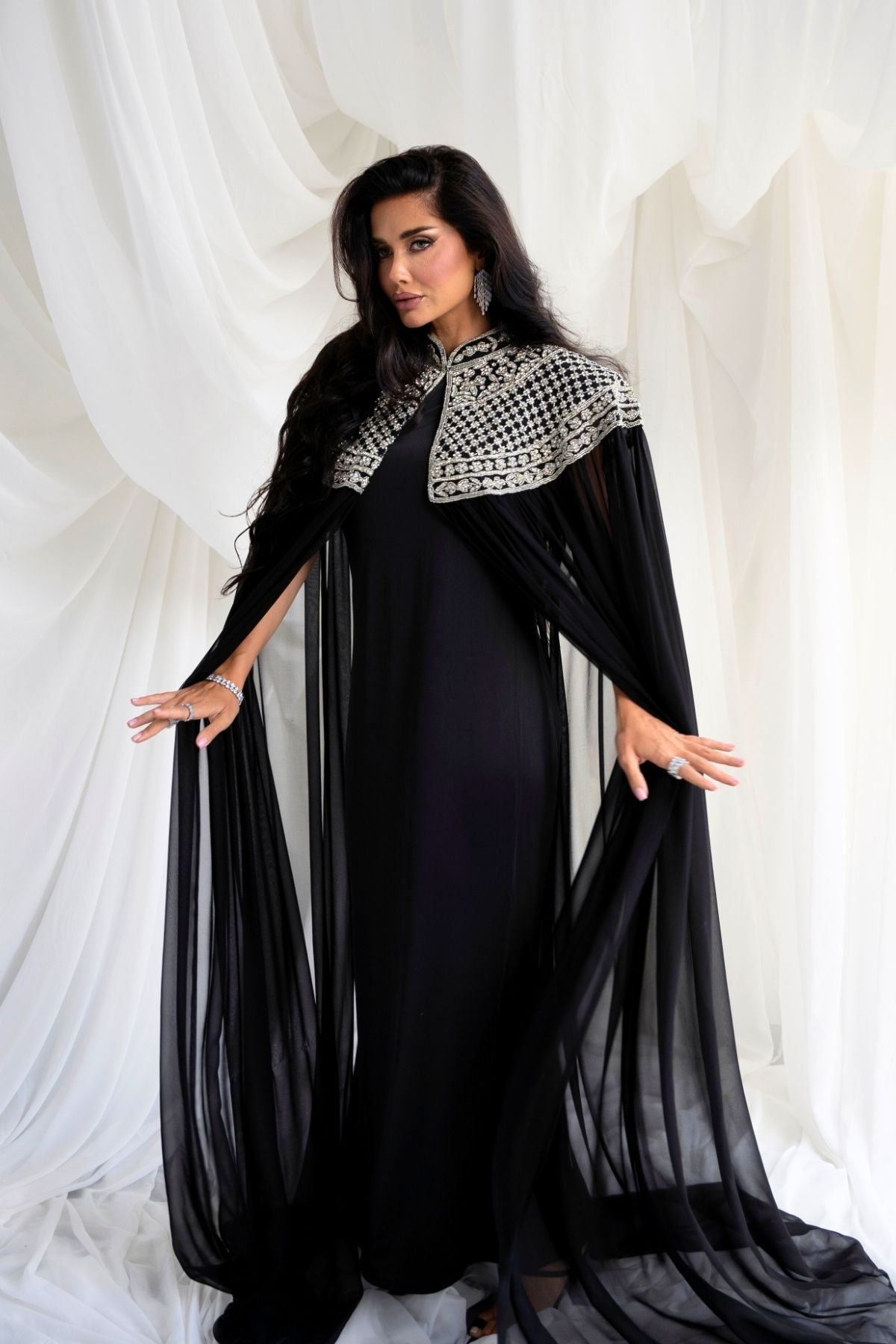 Celeste Silver Beaded Cape
