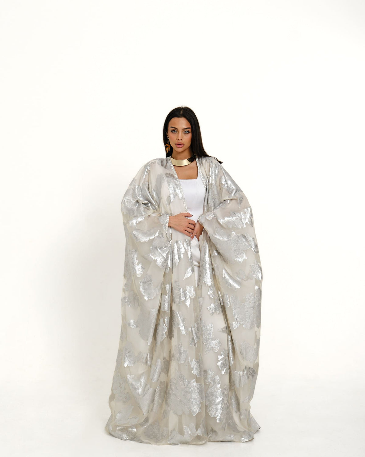 Kaftan Luxe Fiesta White + Silver