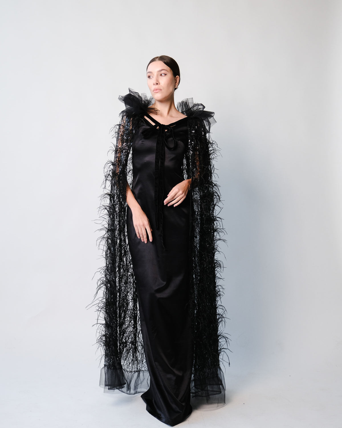 Feathered Queen Lace Cape