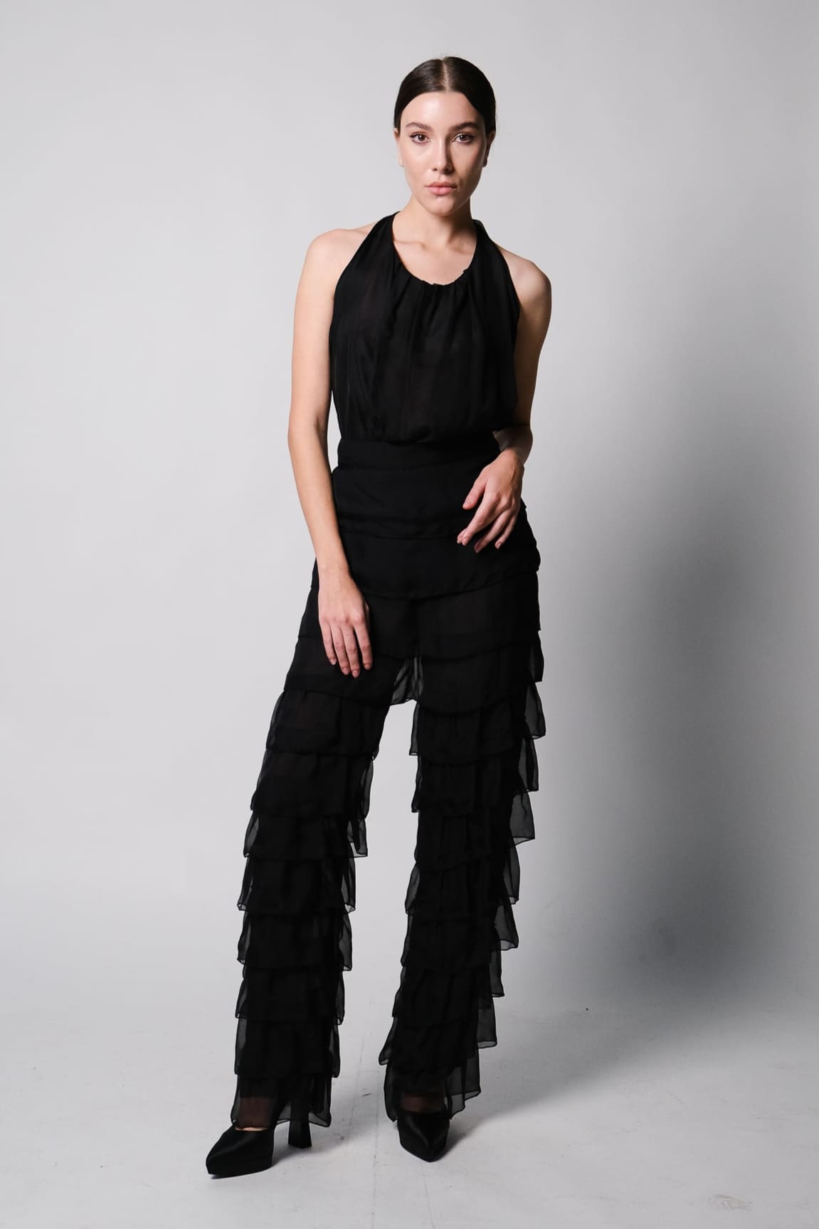 Ruffles Pants & Halter Neck Top