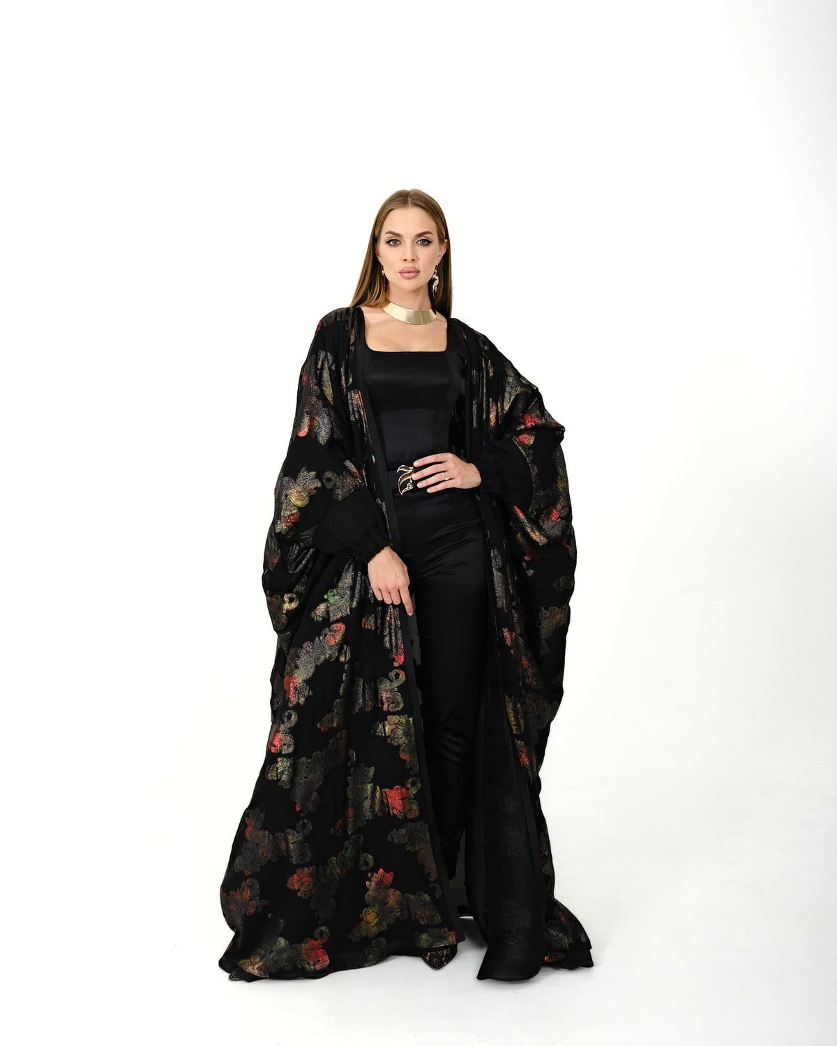 Silk Fiesta Kaftan Black + Rainbow