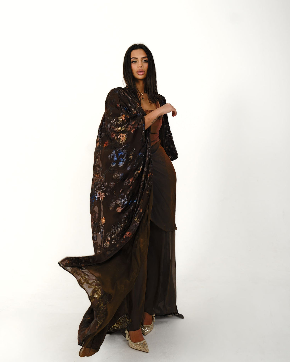 Silk Fiesta Kaftan Chocolate Brown