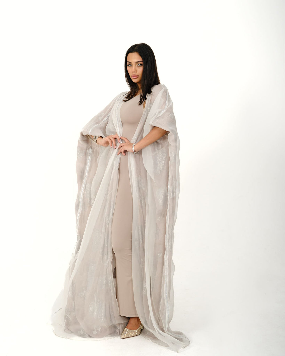 Silk Fiesta Kaftan Grey + Silver