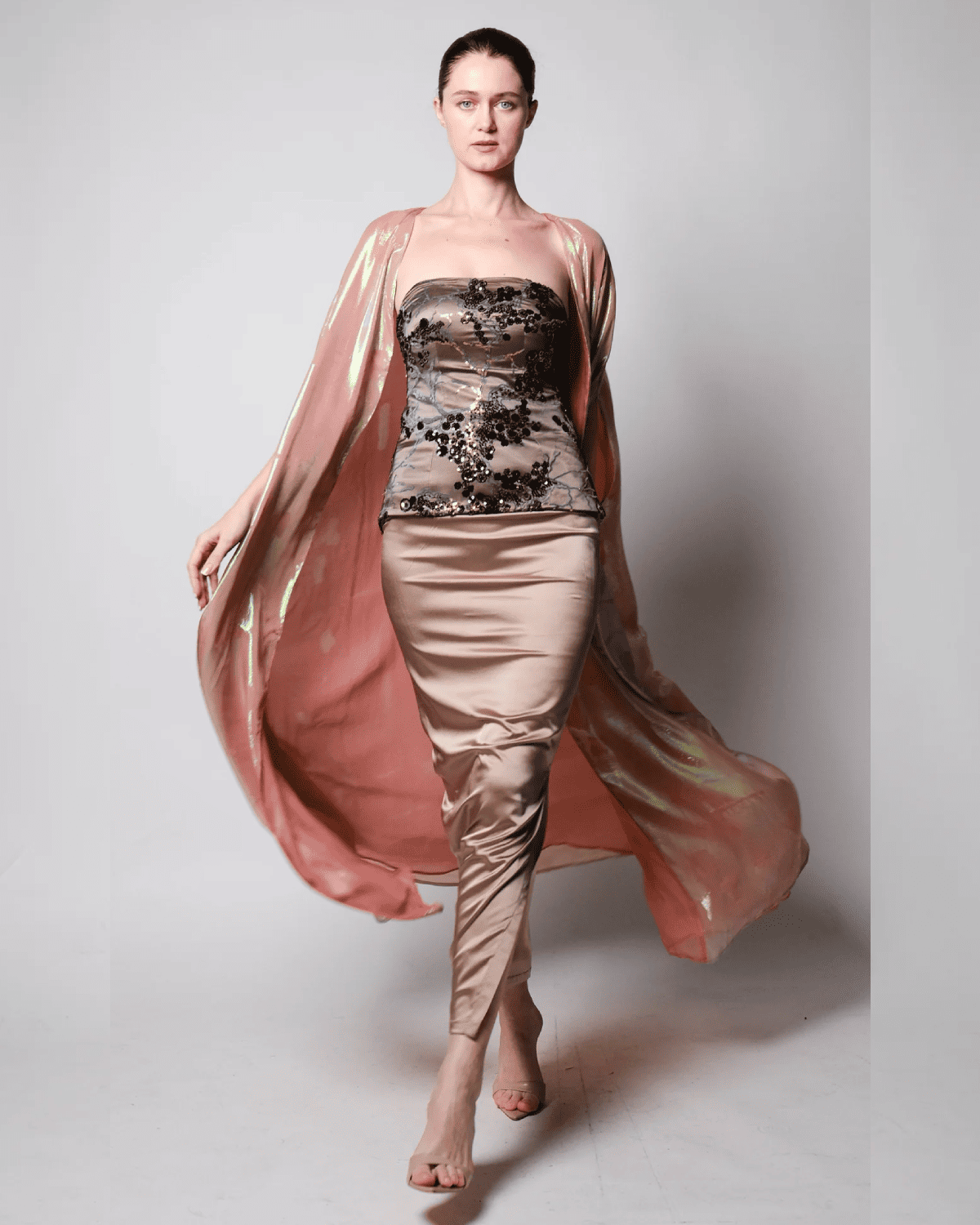 Long Satin Skirt + Corset